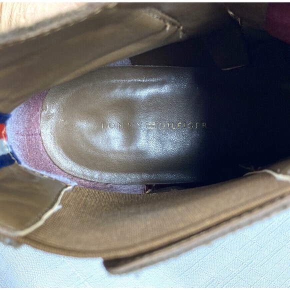 Tommy Hilfiger Women’s Brown Size 10M Suede Boots Booties Chelsea Gold Hardware - Picture 14 of 15